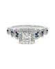 Vera Wang Love Collection Princess Center Diamond Sapphire Engagement Ring